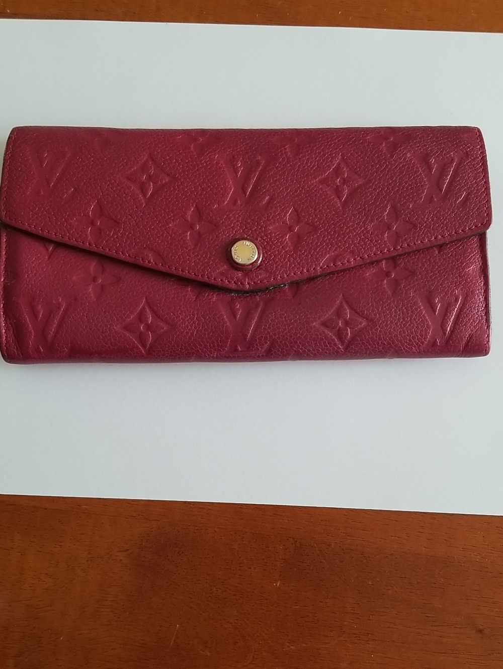 Louis Vuitton Red Embossed Monogram Continental Wallet